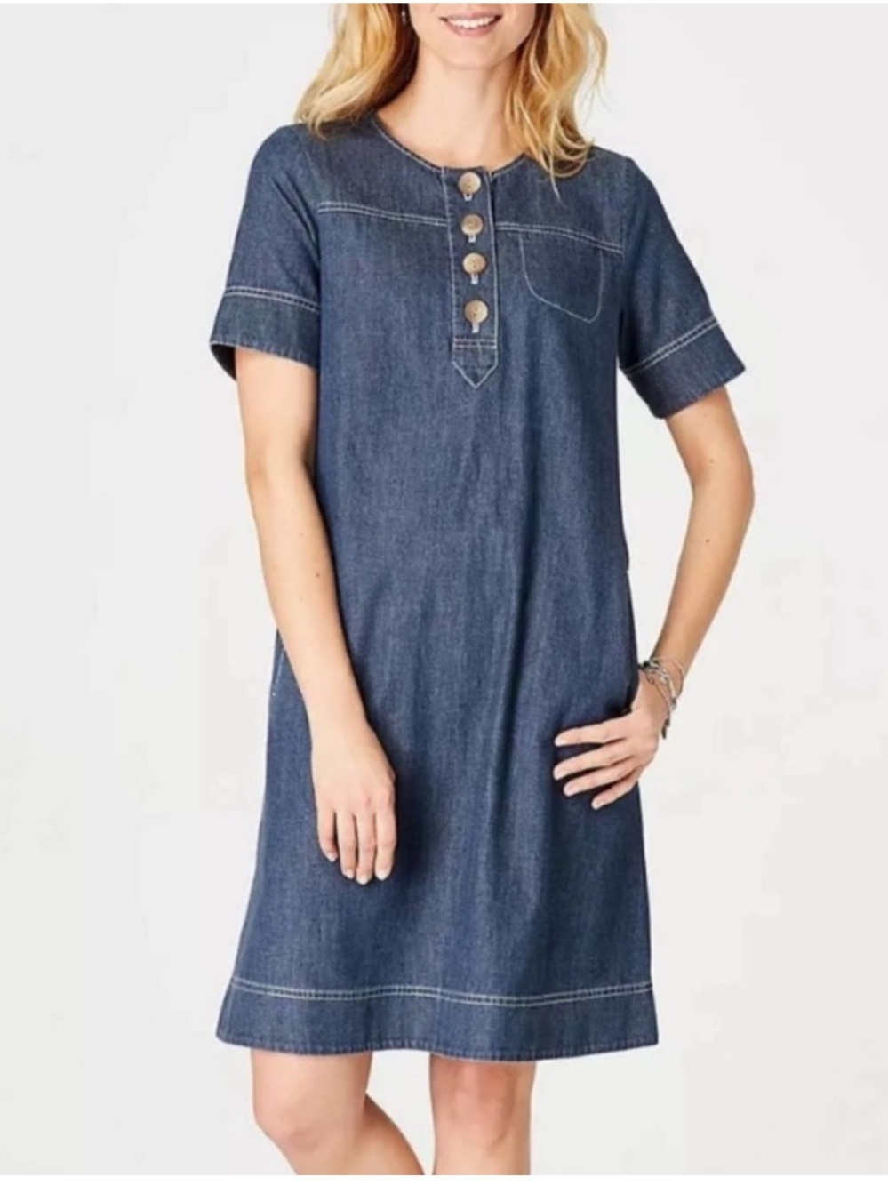 J. Jill Indigo Celtic Sea Denim Shift Dress 💙
